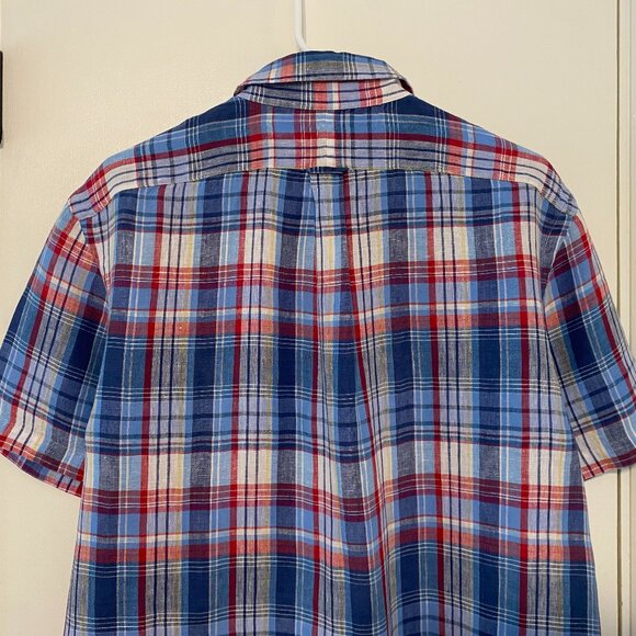 Ralph Lauren Polo Men's S/S Classic Plaid 100% Linen Button-Down Shirt L Pony - Picture 6 of 10